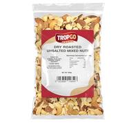 Tropgo Roasted Mixed Nuts Unsalted 500g Nut Snacks - Packed Fresh, Healthy Nuts with Fibre, Protein, and Minerals - Perfect for Snacking - Includes Almonds, Brazil Nuts, Cashews, Peanuts, & Hazelnuts