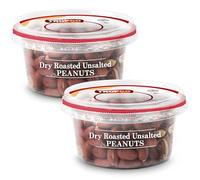 Tropgo Roasted Unsalted Peanuts 200g Tub - Peanuts in Resealable and Recyclable Tub - Wholesome Trail Mix with Fibre, Protein, and Essential Minerals - Healthy Nuts for All Ages (2-Pack)