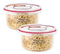 Tropgo Slivered Raw Almonds 150g - Fresh Chopped Almond Nuts in a Resealable and Recyclable Tub - Fibre and Protein Rich Guilt Free Sliced Almond Nuts Snack - Ideal Healthy Snack for all Ages (2-Pack)