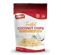 Tropgo Toasted Coconut Chips - Lightly Sweetened, Non-GMO, Kosher, Vegan-Friendly Toasted Coconut Flakes - Plant-Based Source of Fibre with No Artificial Colours, Flavours, or Preservatives (40g)