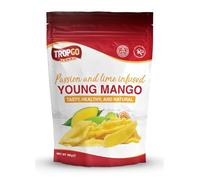 Tropgo Young Mango Infused Passion Fruit & Lime - Tropical Dried Fruit Snack Made with Juicy Mango Slices & Tangy Lime Kick - Fruit Snacks Treat for On-the-Go Munching (100g)