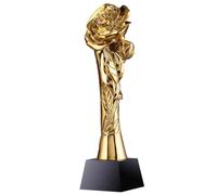 Trophies Beautiful Gold Rose Trophy Creative Teacher's Day Class Reunion Gift Trophy Anniversary Celebration Souvenir Trophy Competition Trophy