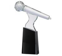 Trophies Crystal Clear Microphone Trophy Simulated Microphone Trophy Good Voice Campus Singer Competition Trophy Outstanding Speaker Trophies And Prizes