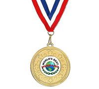 Trophies Plus Medals Gold Star World's Best Husband Medal With Red, White & Blue Ribbon 50mm (2")
