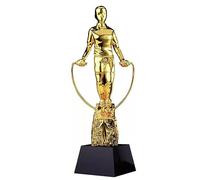 Trophies Rope Skipping Championship Trophy School Sports Skipping Rope Gold Silver Bronze Trophy Award Lettering Prize Reward Kids Skipping Rope Gifts (Color : Gold, Size : 8 * 28cm)