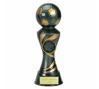 TROPHIESPLUSMEDALS Ace Gold Column Resin Football Trophy - 20 cm / 8" | Stylish Look | Ideal for Celebrating Sports Achievements | Suitable for Children & Adults