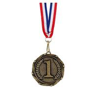 TROPHIESPLUSMEDALS Combo Gold 1st Place Medal with Red, White & Blue Ribbon - 45 mm / 1 3/4" | Stylish Look | Celebrate Sports Success | Suitable for Kids & Adults