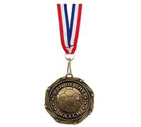 TROPHIESPLUSMEDALS Combo Gold Man of the Match Medal, Ribbon, 45mm | Combo medal with red, white and blue ribbon and gold finish, ideal for sports success and school events.