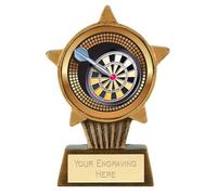 TROPHIESPLUSMEDALS Darts Mini Star Trophy, 10cm, Engraving