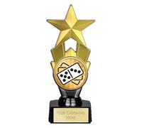 TROPHIESPLUSMEDALS Dominoes 5.3 Award Star Trophy, 18cm