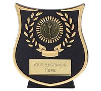 TROPHIESPLUSMEDALS Gold Shield Plastic Plaque Award - 11 cm / 4 1/4" | Ideal for Celebrating Sports & Personal Achievements | Suitable for Kids & Adults