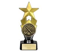 TROPHIESPLUSMEDALS Hockey Sticks & Ball Award Star Trophy, 18cm