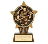 TROPHIESPLUSMEDALS Ice Hockey Male Mini Star Trophy | 10cm Resin Star Trophy Cup for Ice Hockey Awards, Competitions & Team Events | Personalised Mini Trophy Keepsake | Durable Resin Sporting Trophy