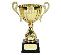 TROPHIESPLUSMEDALS Link Gold Presentation Cup with Handles - 30.5 cm / 12" |Stylish Look with a Black Base | Ideal for Celebrating Sports & Personal Achievements