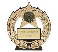 TROPHIESPLUSMEDALS Personalised Gold Mega Star Trophy - 11.5cm | 4.5" Premium Gold Award | Winner Trophies for Fun Kids Party, Sports, School & Games Reward | Includes Free Metal Plate Engraving