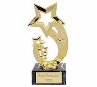 TROPHIESPLUSMEDALS Personalised Rising Star Trophy - 17.5cm | Medium 7" Gold Achievement Award Winner Trophies for Work, Sports, School & Games Reward | Includes Free Metal Plate Engraving