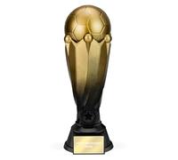 TROPHIESPLUSMEDALS Premium Gold & Black Tower Football Trophy - 16 cm | 6 1/4" | Stunning Soccer Award for Recognising Players | Free Engraving 75 Characs | Celebrate Sports Success for Kids & Adults