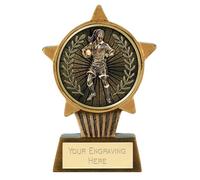 TROPHIESPLUSMEDALS Rugby Female Mini Star Trophy | 10cm Resin Small Star Trophy Cup for Women’s Rugby Awards, Tournaments & Team Recognition | Personalised Mini Trophy | Durable Resin Rugby Trophies