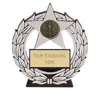 TROPHIESPLUSMEDALS Silver Mega Star Self Standing Plastic Plaque Award - 11.5 cm / 4 1/2" | Ideal for Celebrating Sports & Personal Achievements | For Kids & Adults