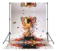 Trophy & Celebration Confetti Print Photography Backdrop - 152 Ã- 213 cm Portable Backdrop Curtains for Photo Shoot Backdrop for Home Party Use