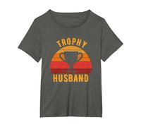 Trophy Husband, Funny Design for Cool dad or dad T-Shirt, Women's Plus, Asphalt Grey, 2X