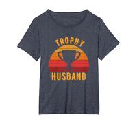 Trophy Husband, Funny Design for Cool dad or dad T-Shirt, Women's Plus, Heather Blue, 5X