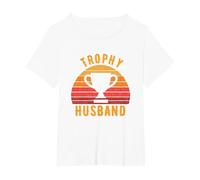 Trophy Husband, Funny Design for Cool dad or dad T-Shirt, Women's Plus, White, 5X