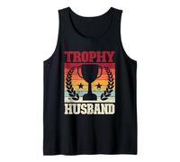Trophy Husband Funny Retro Sunset Spouse Dating Married Tank Top