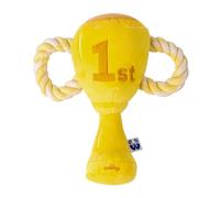 Trophy Interactive Dog Toy - Interactive Snuffle Tug Rope Enrichment Pet Toy - Tough Durable Birthday Gift for Aggressive Chewer Puppy - Cute Squeaker Plush for Teething - Parody Dog Toy