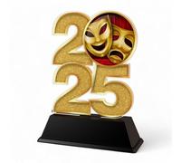 Trophy Monster 2025 Drama Theatre Trophy Gold, Silver or Bronze Award | for Clubs & Schools | Made from Printed Acrylic | Choose from 3 sizes