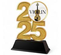 Trophy Monster 2025 Violin Music Trophy - Gold, Silver or Bronze Printed Acrylic Award | 3 Sizes | Personalised for Schools, Events & Competitions