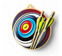 Trophy Monster Aurum Archery Medal & FREE Ribbon Made from Precision Cut Stainless Steel | Full Colour HD Print | 70mm | (Gold, Silver or Bronze)