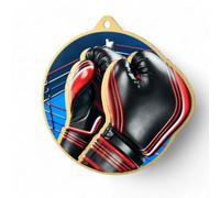 Trophy Monster Aurum Boxing Medal & FREE Ribbon Made from Precision Cut Stainless Steel | Full Colour HD Print | 70mm | (Gold, Silver or Bronze)