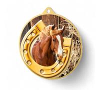 Trophy Monster Aurum Horse Riding Medal & FREE Ribbon Made from Precision Cut Stainless Steel | Full Colour HD Print | 70mm | (Gold, Silver or Bronze)