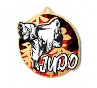 Trophy Monster Aurum Judo Medal & FREE Ribbon Made from Precision Cut Stainless Steel | Full Colour HD Print | 70mm | (Gold, Silver or Bronze)