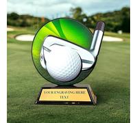 Trophy Monster Black Acrylic Golf Award 4 Colours Available | FREE Engraved Plate | for Clubs & Presentations | Made from Printed Black Acrylic | 120mm-160mm