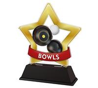 Trophy Monster Bowls Star Medal Award Free Engraved Plate | for Clubs & Schools | Gold, Silver or Bronze | Made from Printed Acrylic (3 sizes 95mm-160mm)