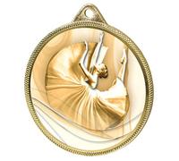 Trophy Monster Classic Ballet Dance Medal & FREE Ribbon for Clubs & Associations | Made from Metal with 3D Texture Print | Bulk Deal 55mm | (Gold, Silver or Bronze)