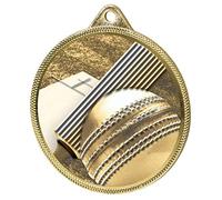 Trophy Monster Classic Cricket Medal & FREE Ribbon for Clubs & Leagues | Made from Metal with 3D Texture Print | 55mm | (Gold, Silver or Bronze)