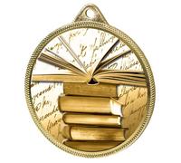 Trophy Monster Classic Reading and Literature Medal & FREE Ribbon Clubs & Schools | Made from Metal with 3D Texture Print | 55mm | (Gold, Silver or Bronze)