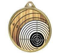 Trophy Monster Classic Shooting Target Medal & FREE Ribbon for Events & Clubs | Made from Metal with 3D Texture Print | 55mm | (Gold, Silver or Bronze)