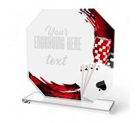 Trophy Monster Crystal Poker Award Made from 6mm Thick Printed Glass | FREE Personalisation | for Clubs & Presentations | 150mm