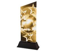 Trophy Monster Dance Glitterball Star Sepia Peak Award Free Engraved Plate | Buy in 4 Sizes | for Clubs & Schools | Made from Printed Acrylic (165mm)