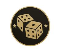 Trophy Monster Dice Trophy and Medal Centres Pack of 25x Flat or Acrylic Domed Vinyl Inserts | Emblem or Your OWN LOGO | 25mm or 50mm | (4 pack sizes)