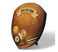 Trophy Monster Eco Friendly Pool Award Shield | Regal Design Printed Classic Sepia | FREE Engraved Plate | Made from Sustainable Printed 15mm Thick Birch Plywood | 5 sizes 100-200mm