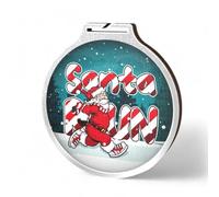 Trophy Monster Eco Friendly Santa Run Medal Printed full Colour | FREE Medal Ribbon | Made from Sustainable Printed 8mm Thick Birch Plywood | 70mm