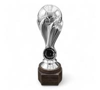 Trophy Monster Football Ball Tower Silver Logo Insert Trophy FREE Engraving | Standard emblem or your logo FREE | Personalised | Size 160mm