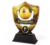 Trophy Monster Gold Football 2024-25 Award Engraved Plate Included | for Squads, Clubs & Leagues | Full Colour Printed Acrylic (Buy in 11 Colours, 5 Sizes) (100-200mm)