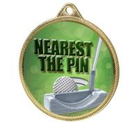 Trophy Monster Golf Nearest the Pin Medal & FREE Ribbon Society & Clubs | Made from Metal with 3D Texture Print | 55mm | (Gold, Silver or Bronze)