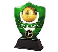 Trophy Monster Green Parents Player Shield Football Award - Printed Acrylic Soccer Trophy - Free Engraved Plate, Bulk Deal for Clubs & Leagues (3 Sizes, 160mm)